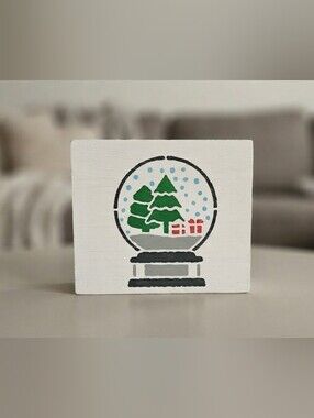 Holiday Snow Globe Wood Decor